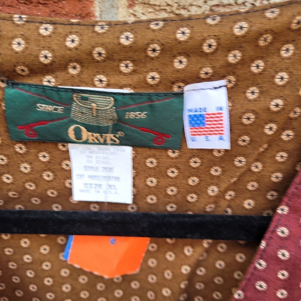 Vintage Orvis Vest Women's Size XL Tapestry Angles Christmas Holiday Made in USA - Picture 3 of 5